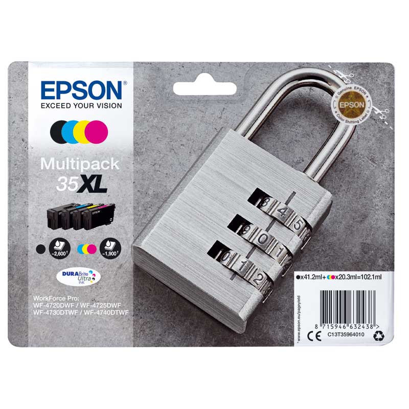 Multipack Tinta Epson 35XL Candado 4 Colores C13T35864010
