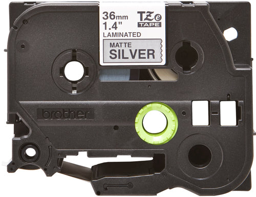 C. Laminada 36mmx8m Plata Mate/Negro Brother TZ-M961 imagen 1