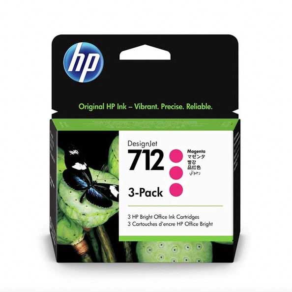 Tinta HP 712 Magenta Pack 3 cartuchos