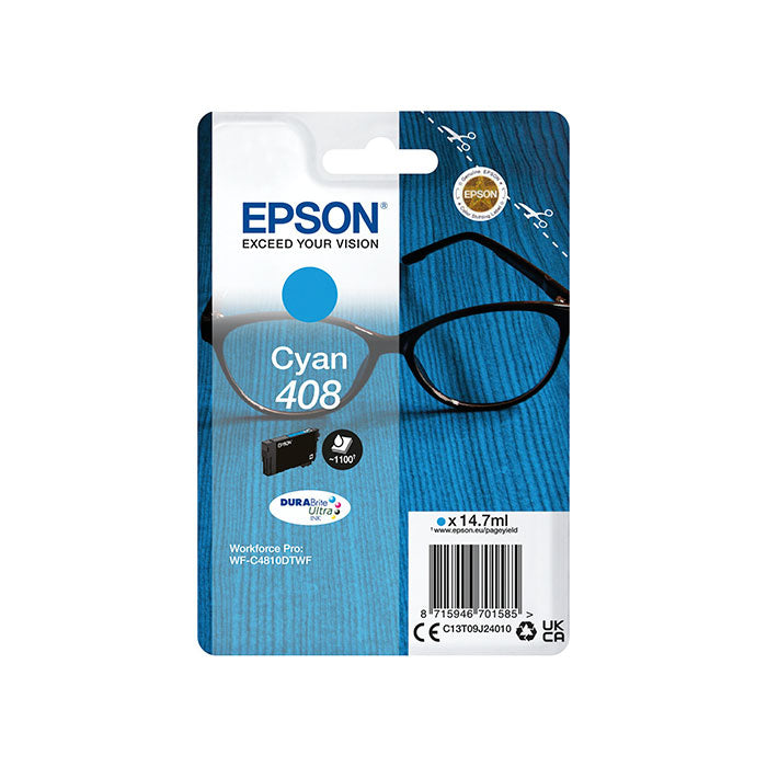 Tinta Epson 408 cian C13T09J24010 WF-C4810DTWF