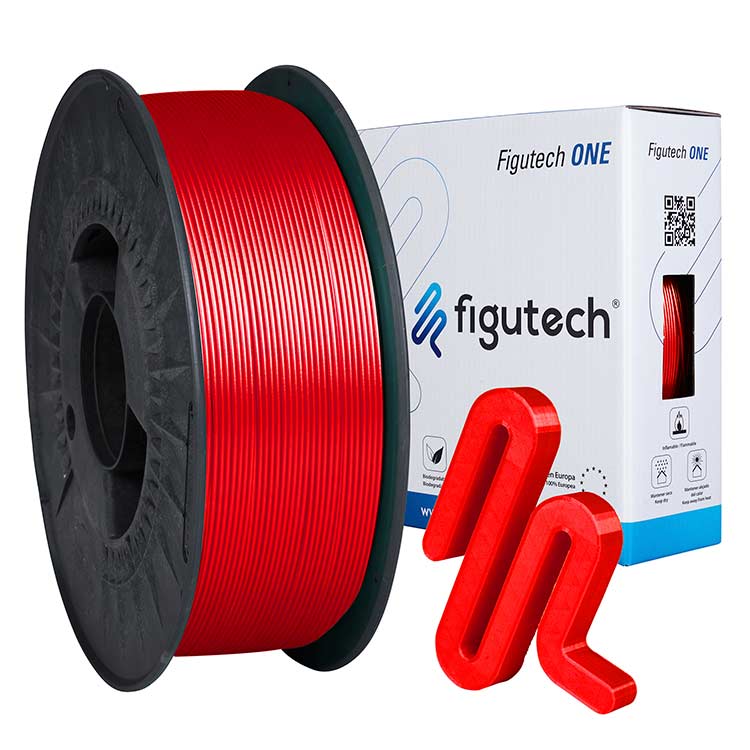 Figutech ONE Filamento PLA Rojo 1.75mm 1Kg