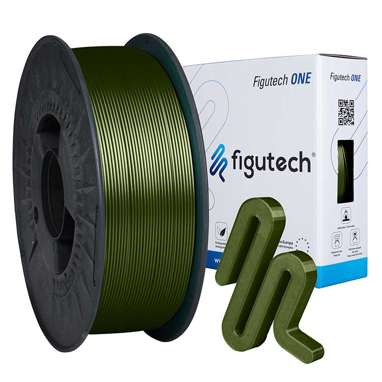 Figutech ONE Filamento PLA Verde Oliva 1.75mm 1Kg