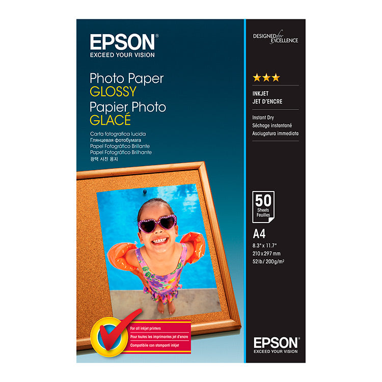 Papel Fotografico Epson Glossy A4 50 hojas 200grs