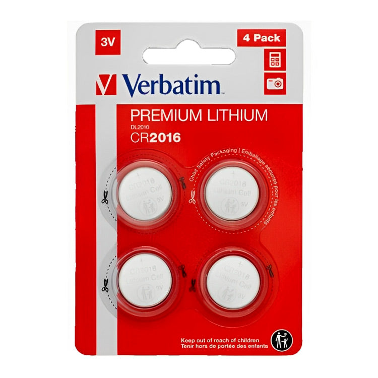Pilas Planas de Litio Verbatim CR2016 Pack 4 uds
