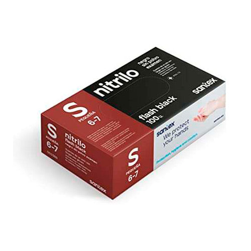 Guantes de Nitrilo Negro talla S Pack 100 uds