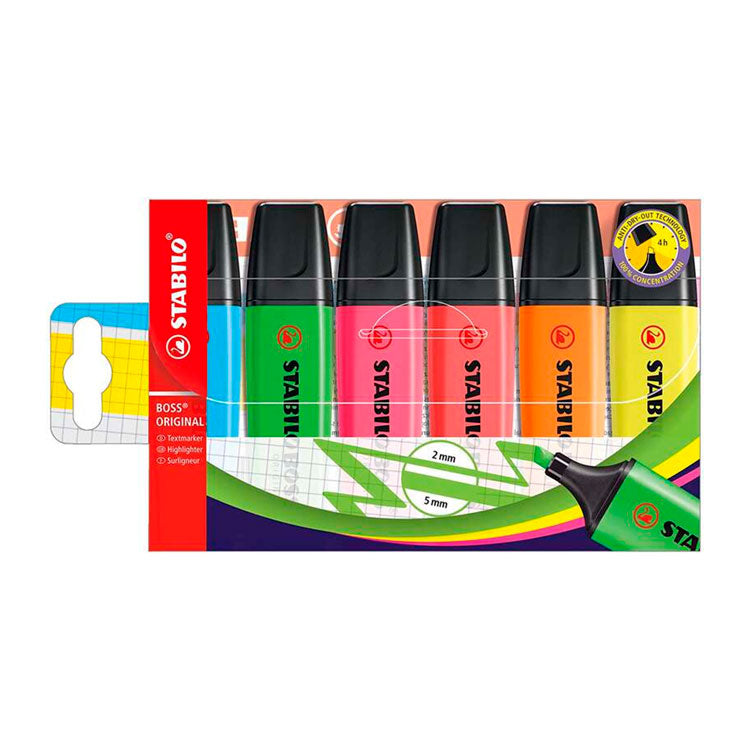Pack de 6 subrayadores Stabilo Boss 70