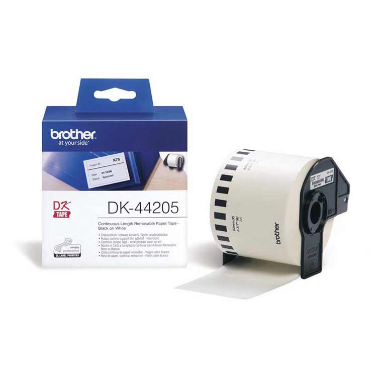 Brother DK44205 Cinta Papel Removible Blanca 62mm