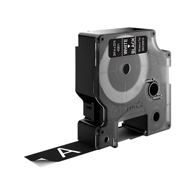 DYMO Cinta LM D1 de vinilo 12mmx3m Negro / blanco