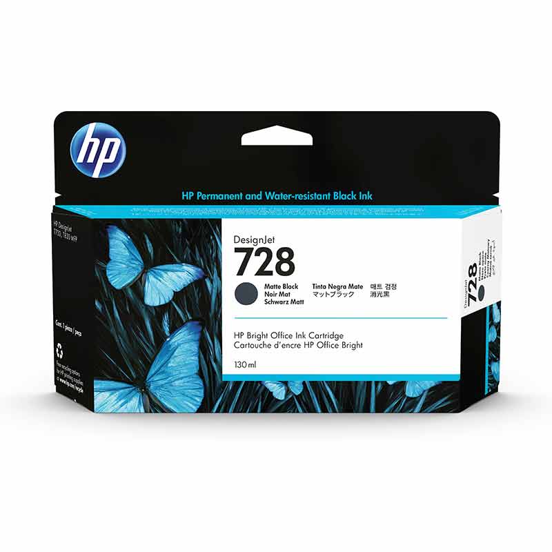 Tinta HP 728 3WX25A Negro Mate 300ml