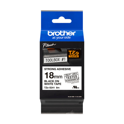 C. Laminada Superadhesiva 18mmx8m Blanco/Negro TZE-S241 imagen 2