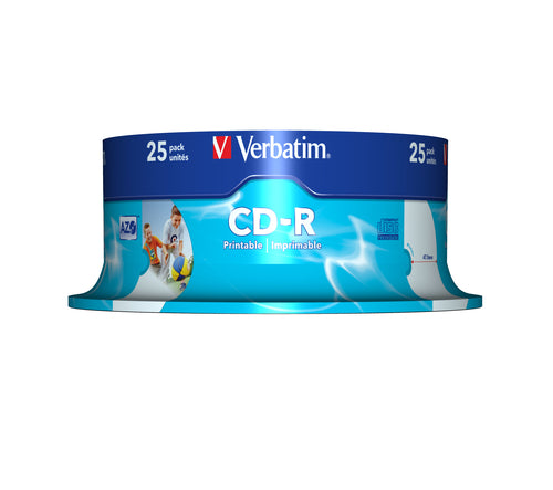 CD-R Verbatim 43439 700MB 52X imprimible, 25 unidades imagen 1