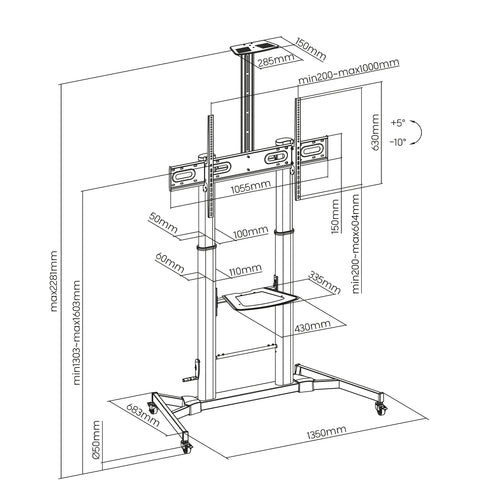 Soporte de suelo Aisens FT100TE-171 vista 4