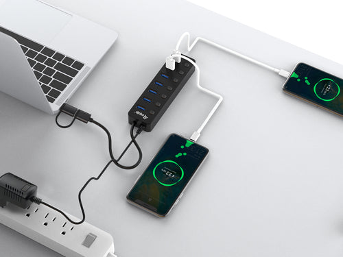 Equip Hub USB-C 3.2 Gen1 7xUSB-A Con Interruptores Adaptador USB-A y Alimentador imagen 3