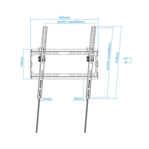 Soporte de pared TOOQ LP1071T-B vista 3