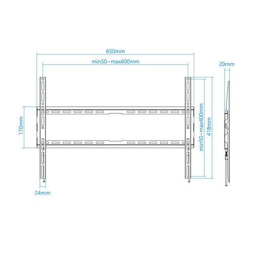 Soporte de pared TOOQ LP1080F-B vista 3