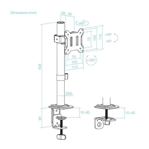 Soporte de mesa TOOQ DB1130TN-B vista 6