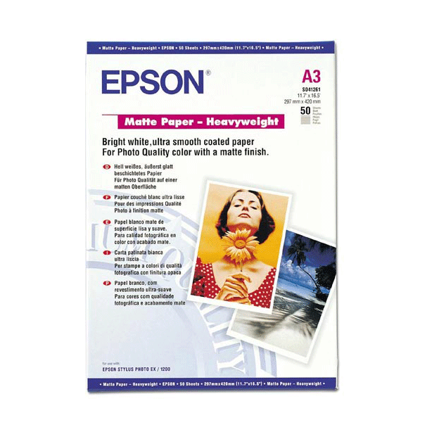 Papel Fotografico Epson Mate A3 50 Hojas C13S041261