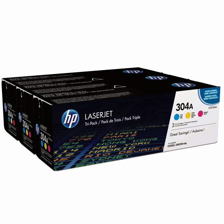 Pack Tóner HP 304A CF372AM 3 Colores