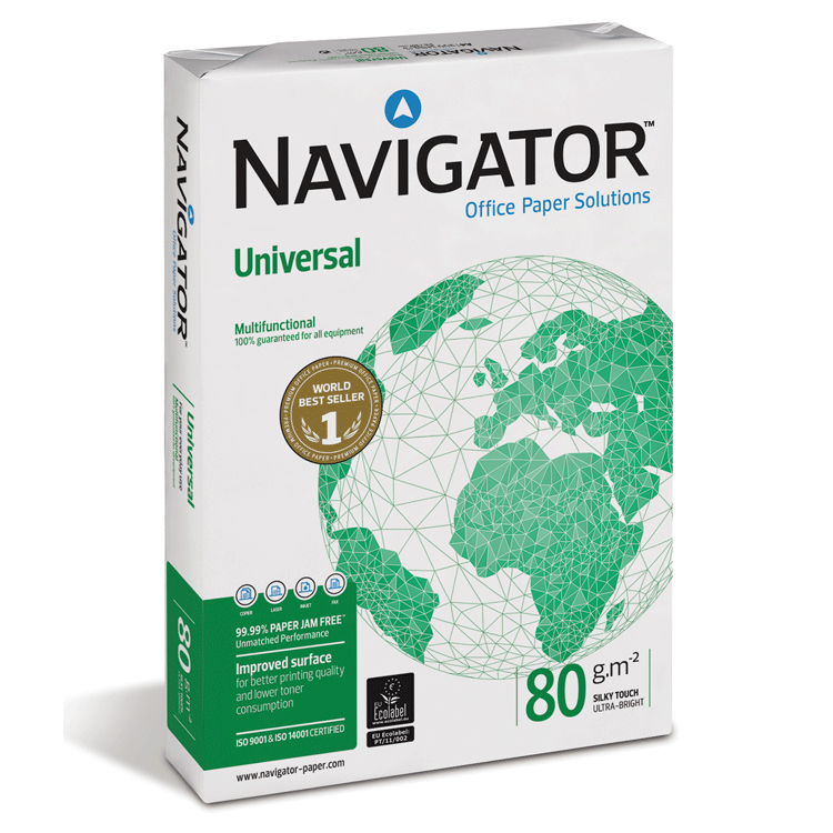 Papel Universal Navigator 80 Gramos 2500 Hojas A4