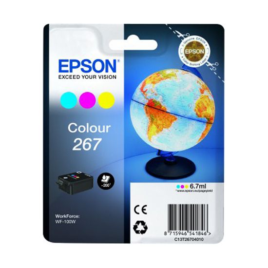 Tinta Epson 267 Tricolor WF-100W C13T26704010