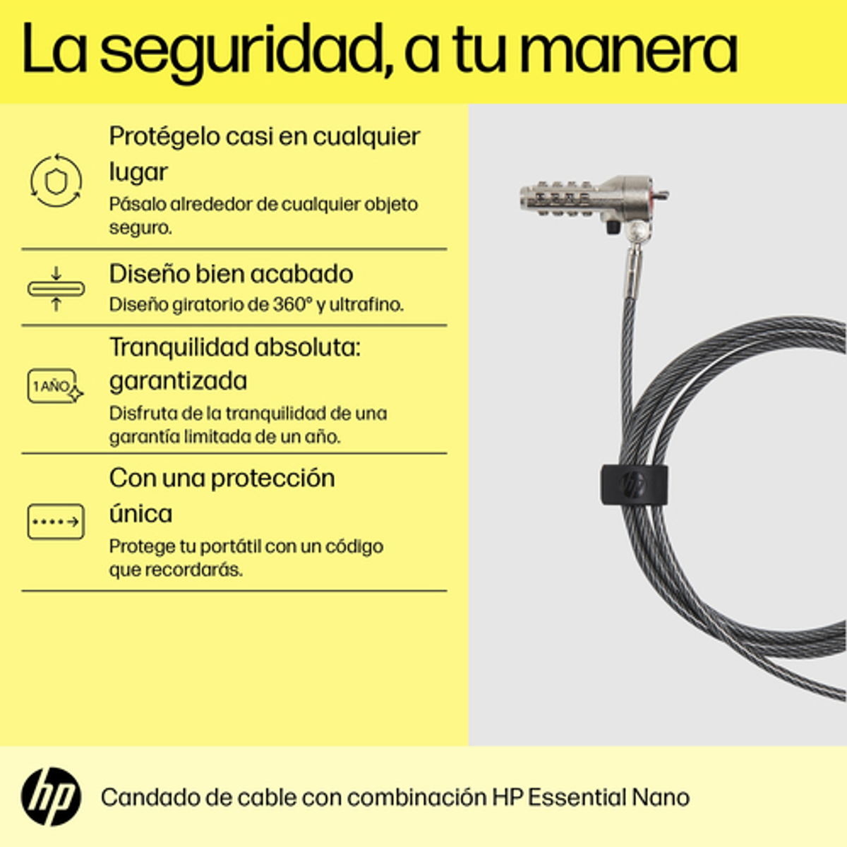 Cable de seguridad HP 63B31AA - vista 4