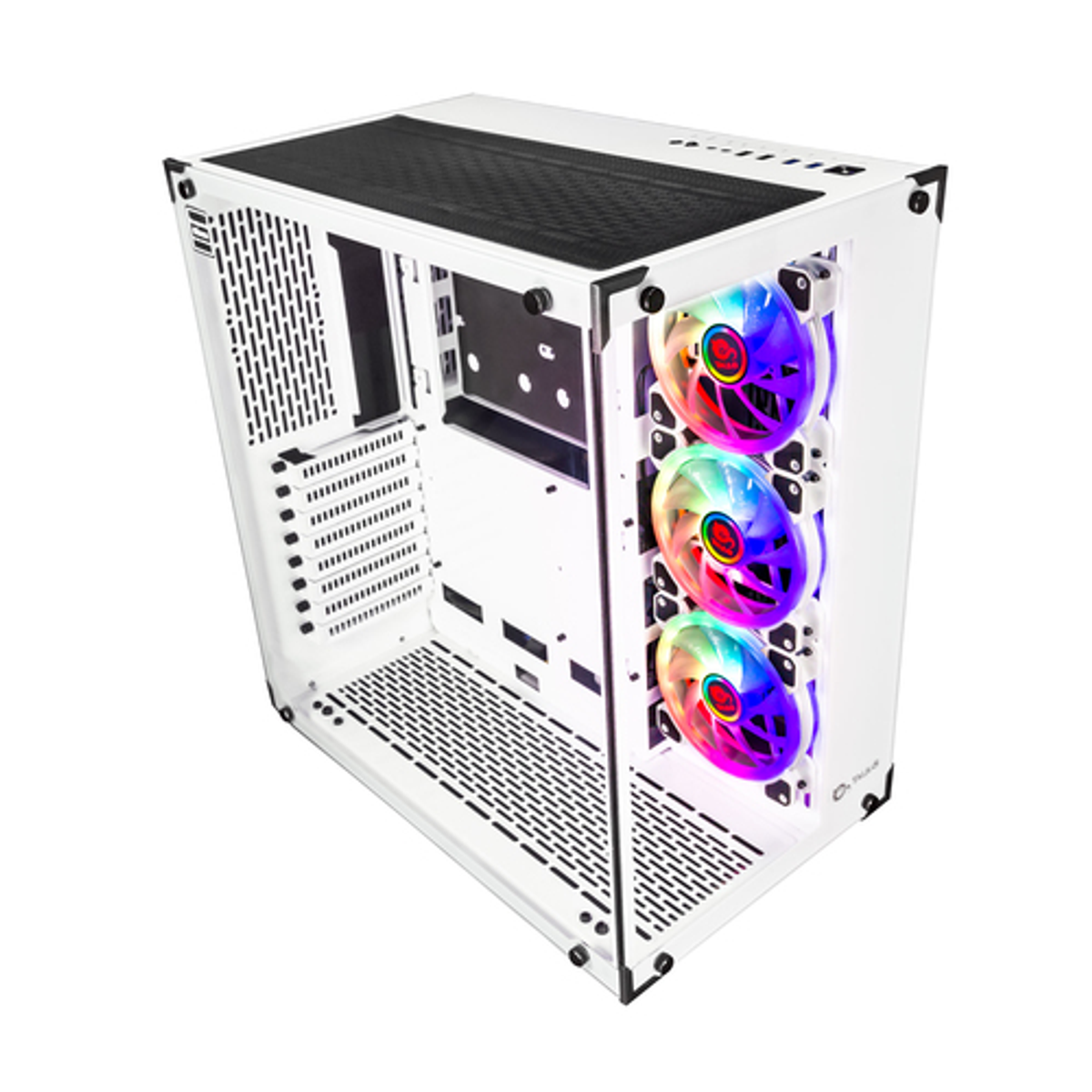Caja para PC Talius ATX gaming Cronos Frost Blanca RGB cristal - vista 6