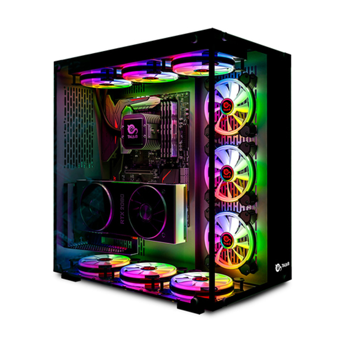 Caja para PC Talius ATX gaming Cronos Negra RGB cristal - vista 2