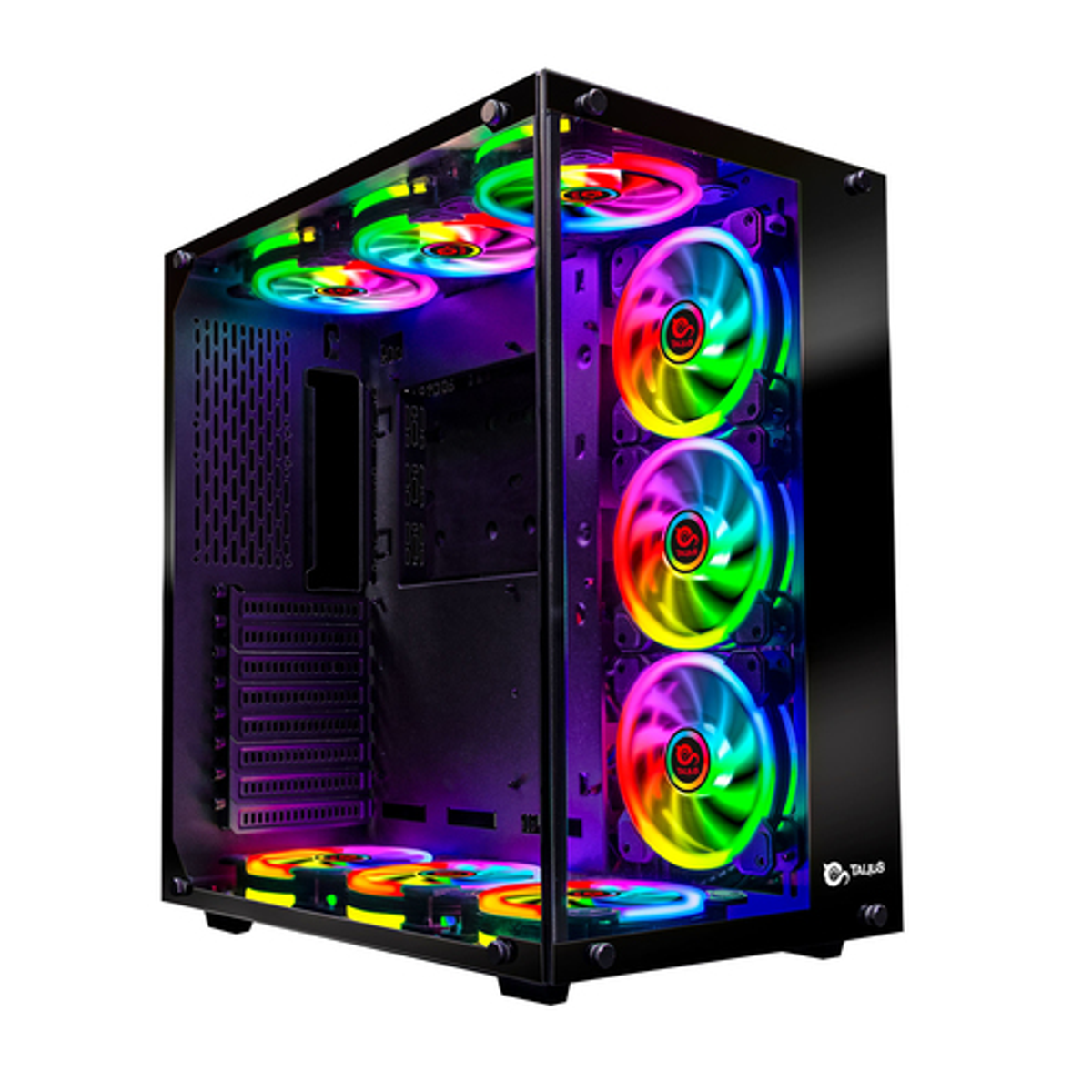 Caja para PC Talius ATX gaming Cronos Negra RGB cristal - vista 8