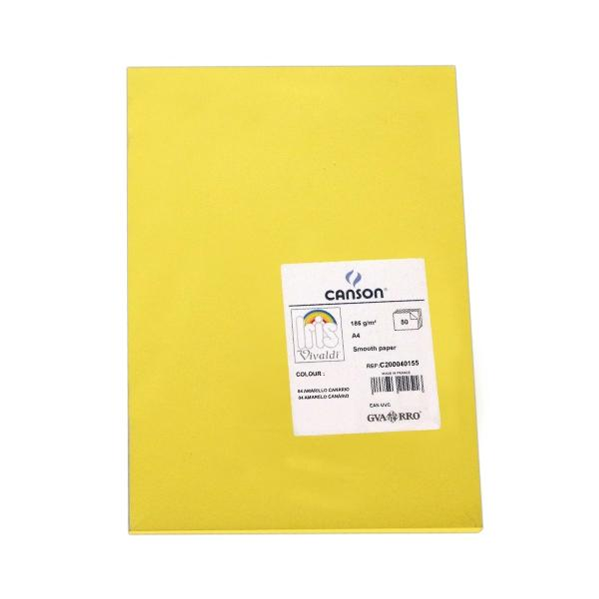 Cartulina Canson Pack de 50 185g A4 Amarillo Canario