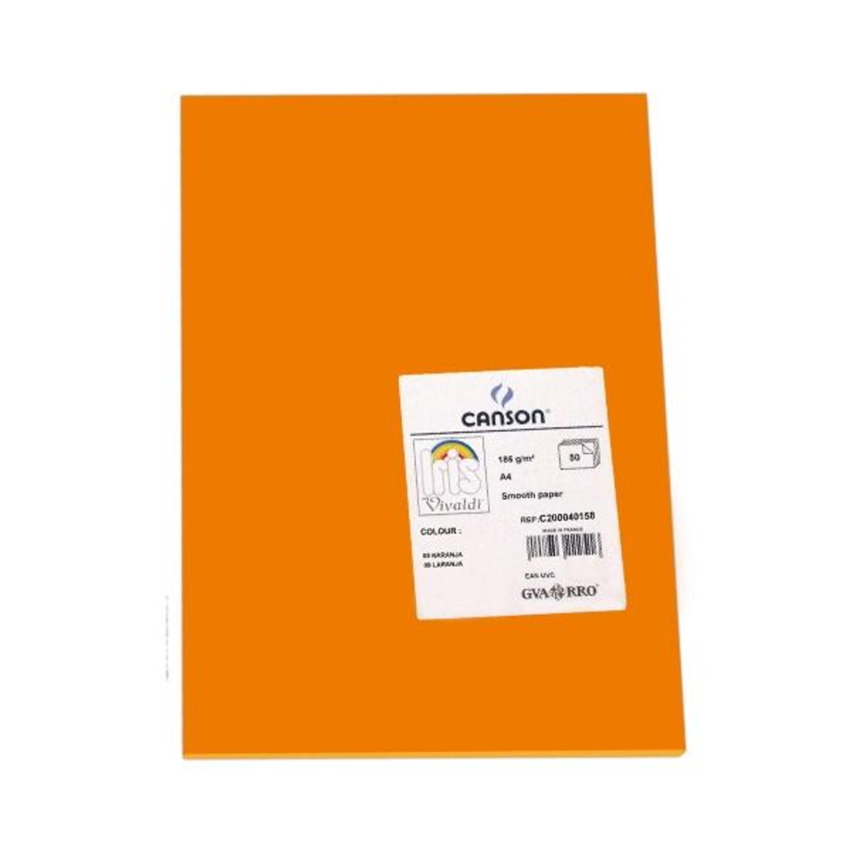 Cartulina Canson Pack de 50 185g A4 Naranja