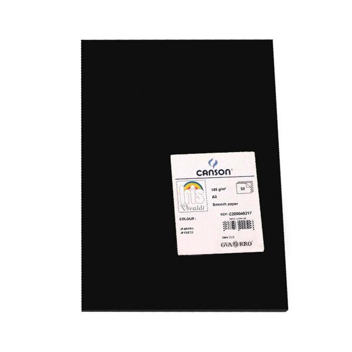 Cartulina Canson Pack de 50 185g A3 Negro