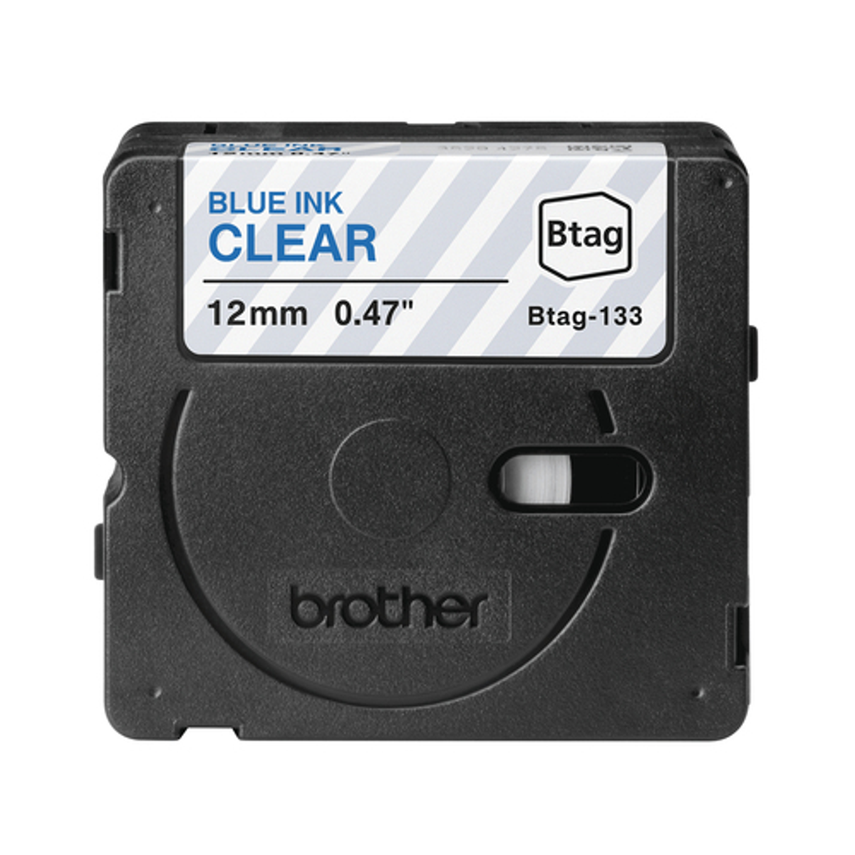 Cinta para rotuladora Brother 12 mm Azul sobre transparente BTAG133 - vista 2
