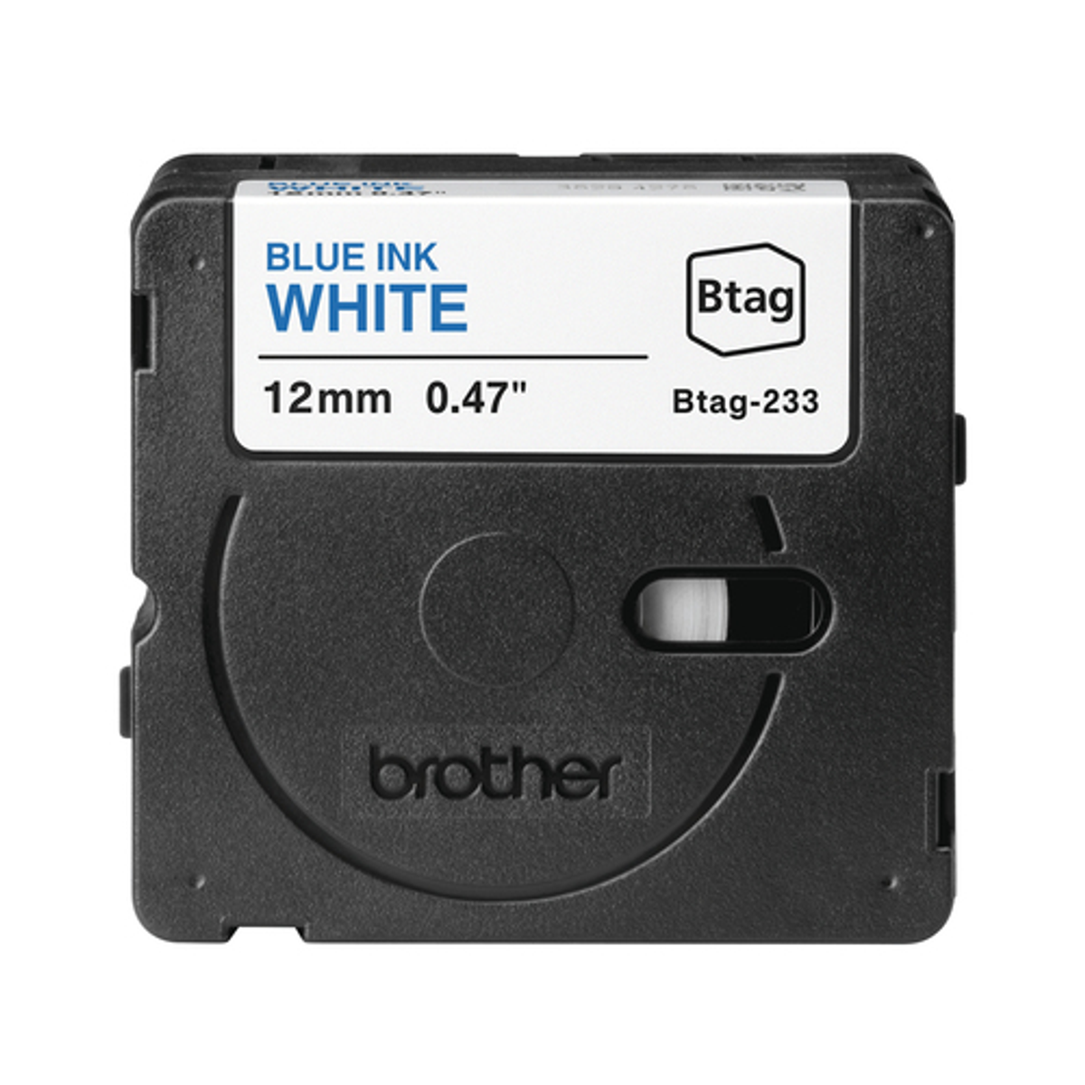 Cinta para rotuladora Brother 12 mm Azul sobre blanco BTAG233 - vista 2