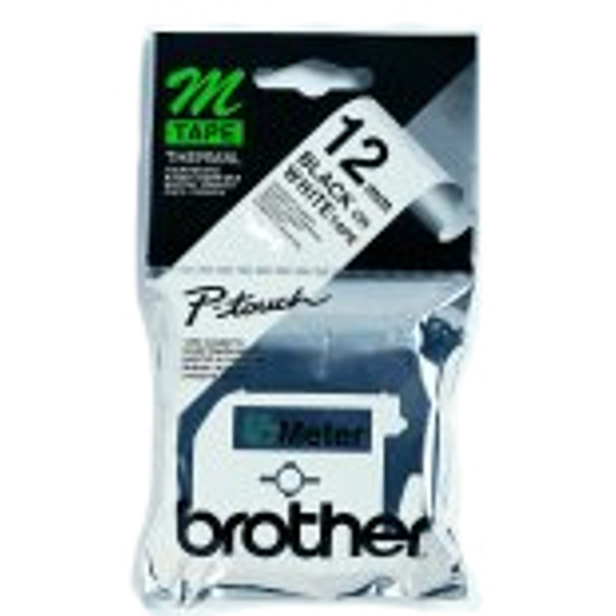 Cinta para rotuladora Brother 12 mm Blanco y Negro MK231BZ