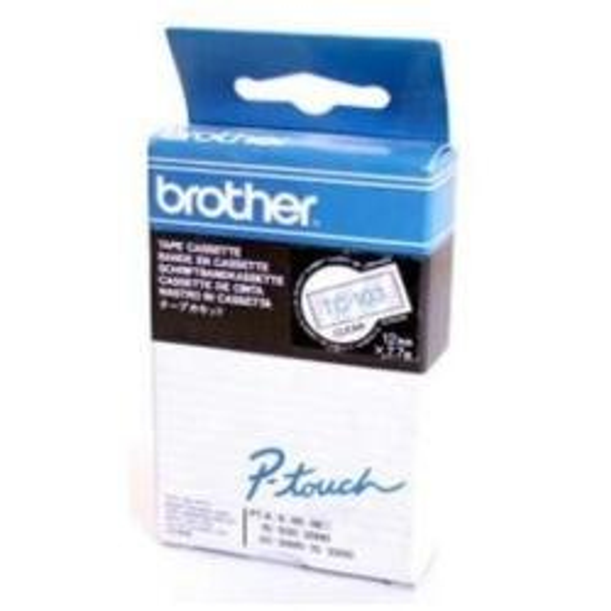 Cinta para rotuladora Brother 12 mm Azul sobre transparente TC103