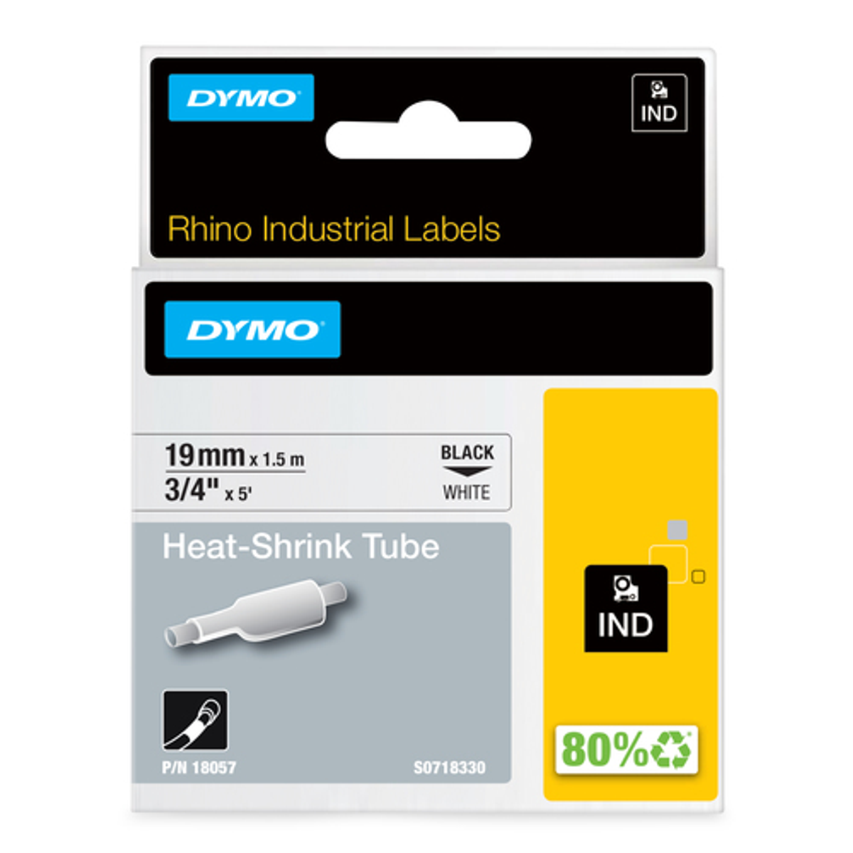 Cinta para rotuladora Dymo 19 mm Negro sobre blanco 18057 - vista 2