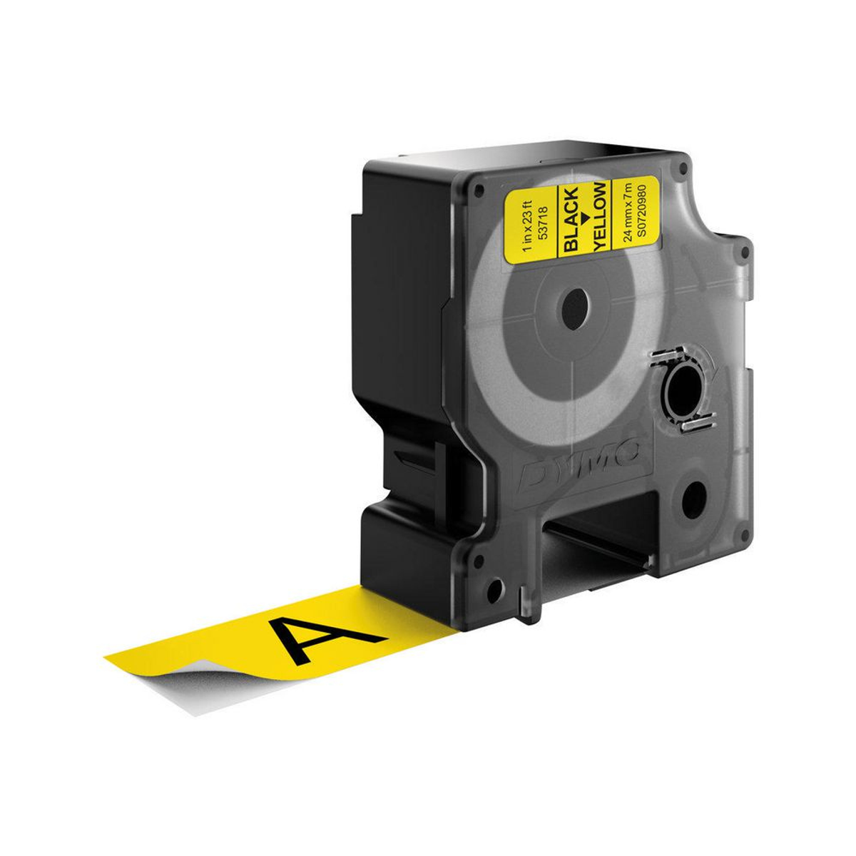 Cinta para rotuladora Dymo 24 mm Negro sobre amarillo S0720980