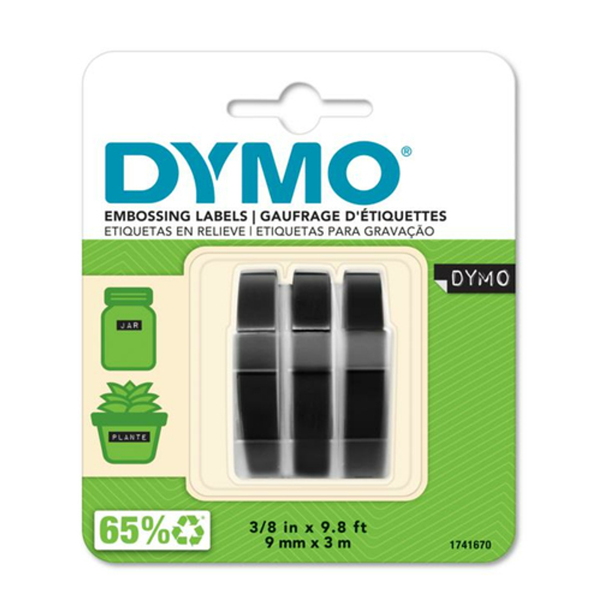 Cinta para rotuladora Dymo 9 mm Negro S0847730 - vista 2