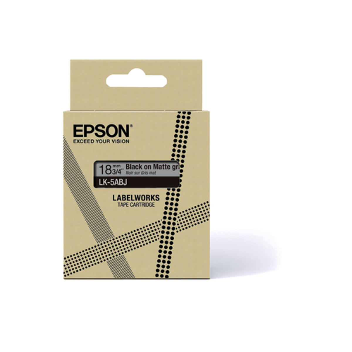 Cinta para rotuladora Epson 18 mm Negro sobre gris C53S672087 - vista 2