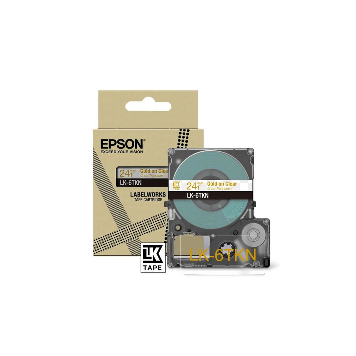 Cinta para rotuladora Epson 24 mm Dorado y Transparente C53S672098