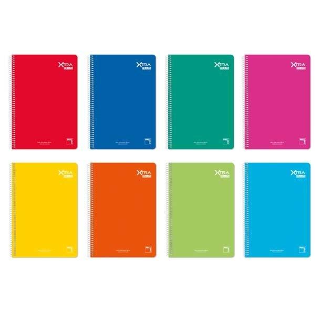 Cuaderno Pacsa Xtra Plus Tapa Contracolada 80h 90g Pauta 2,5mm Folio Colores Surtidos