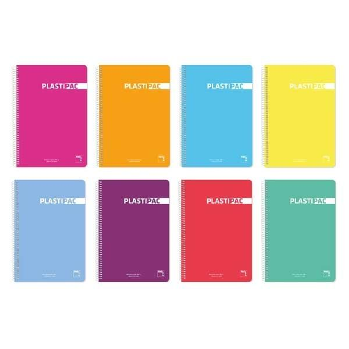 Cuaderno Pacsa Plastipac Tapa Polipropileno 80h 90g Cuadrícula 4x4 Cuarto Colores