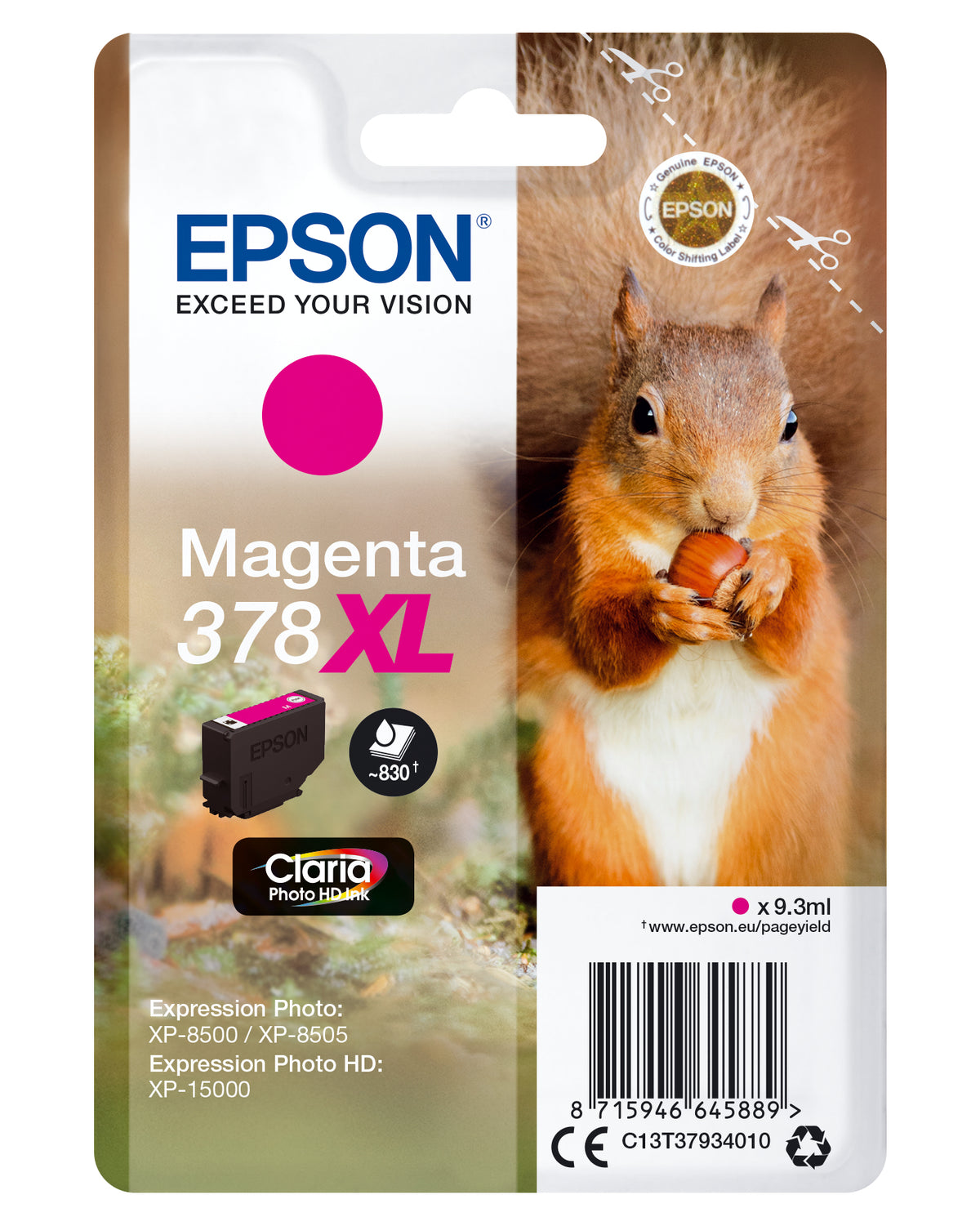 Cartucho Epson 378XL magenta original Claria Photo HD, 9,3 ml