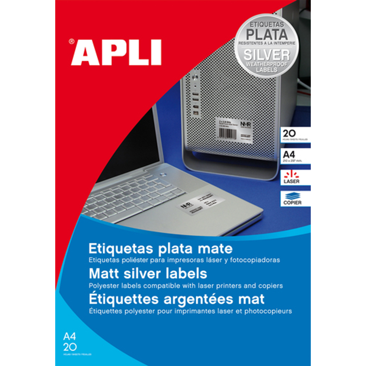 Etiqueta adhesiva Apli Plata 10071 - vista 2