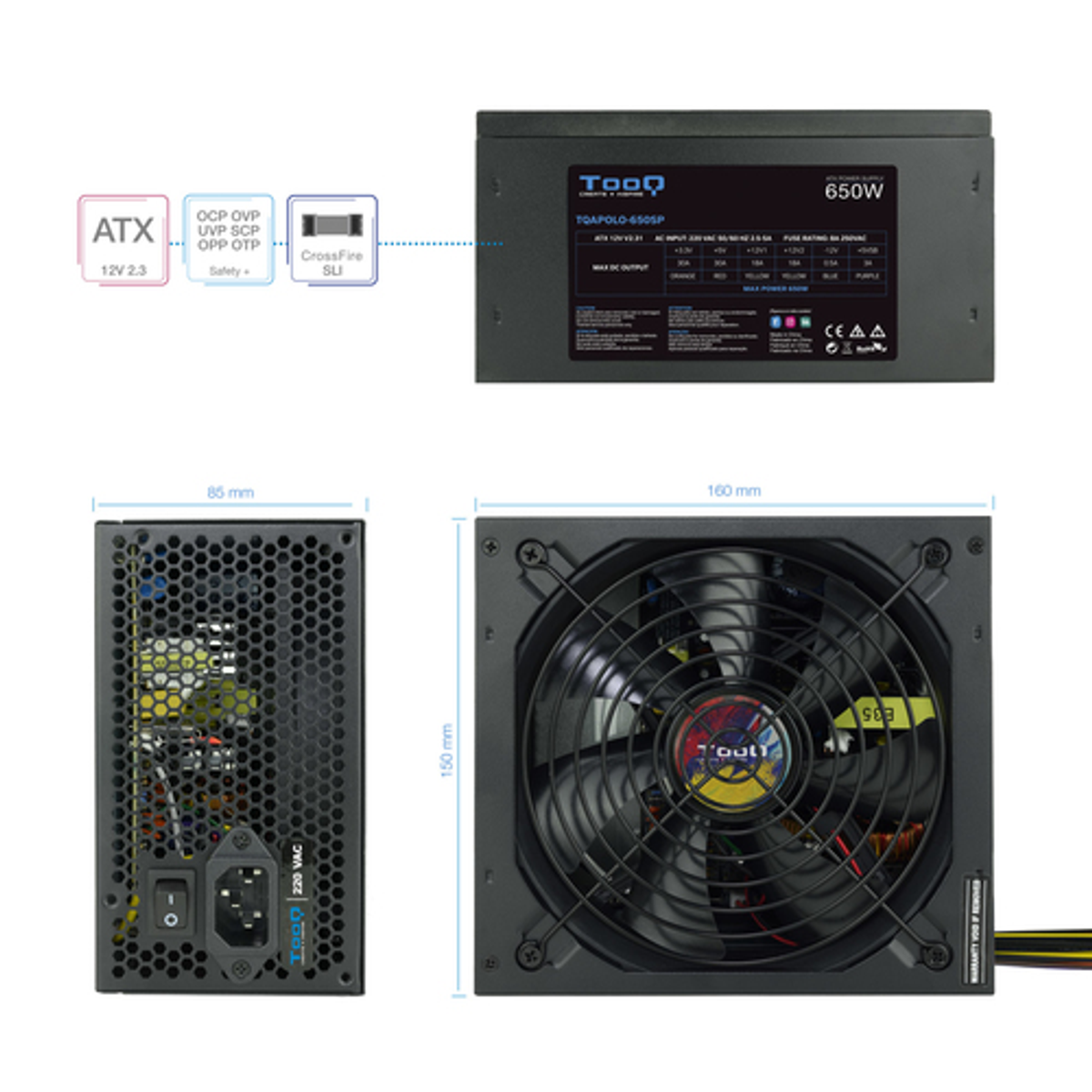 Fuente de alimentación TooQ TQAPOLO-650SP 650W - vista 4
