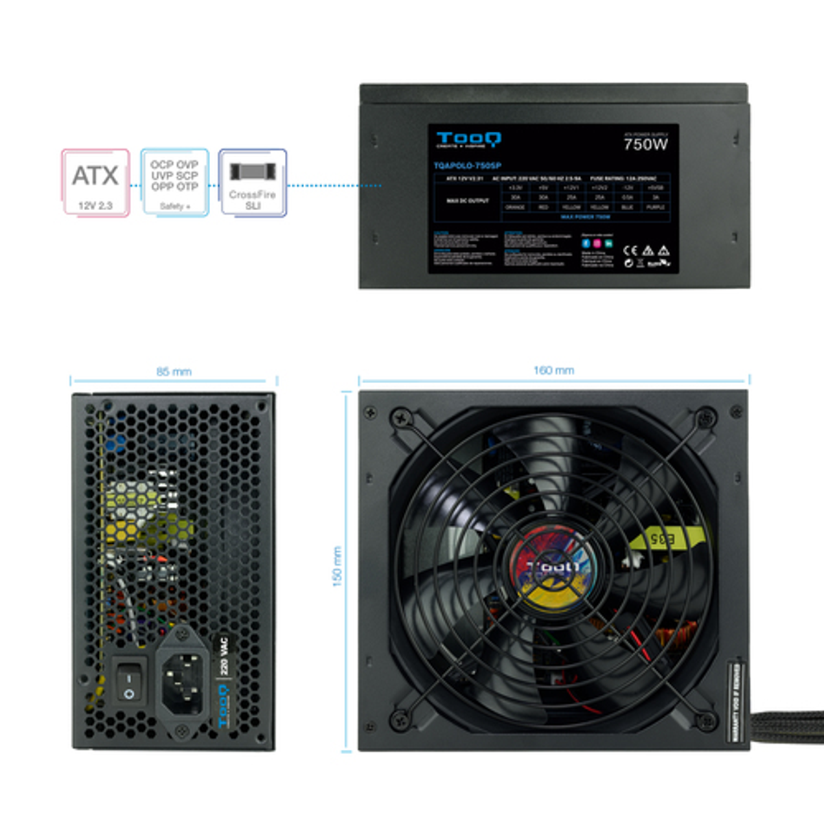 Fuente de alimentación TooQ TQAPOLO-750SP 750W - vista 4