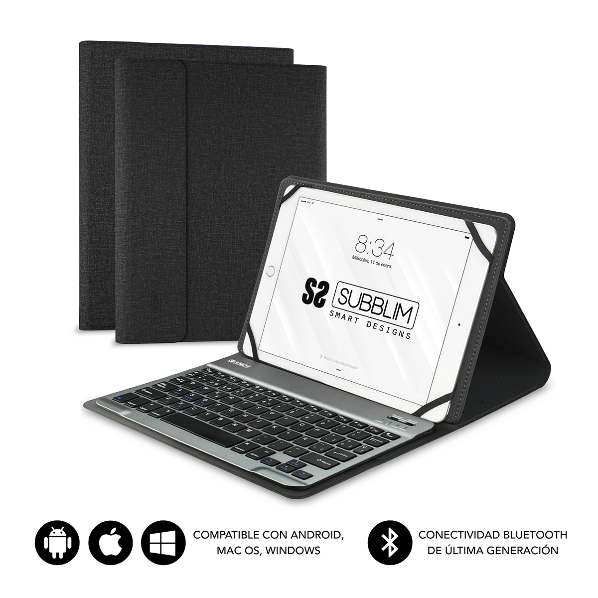 Funda con teclado Subblim SUB-KT2-BT0001 10,1" Negro
