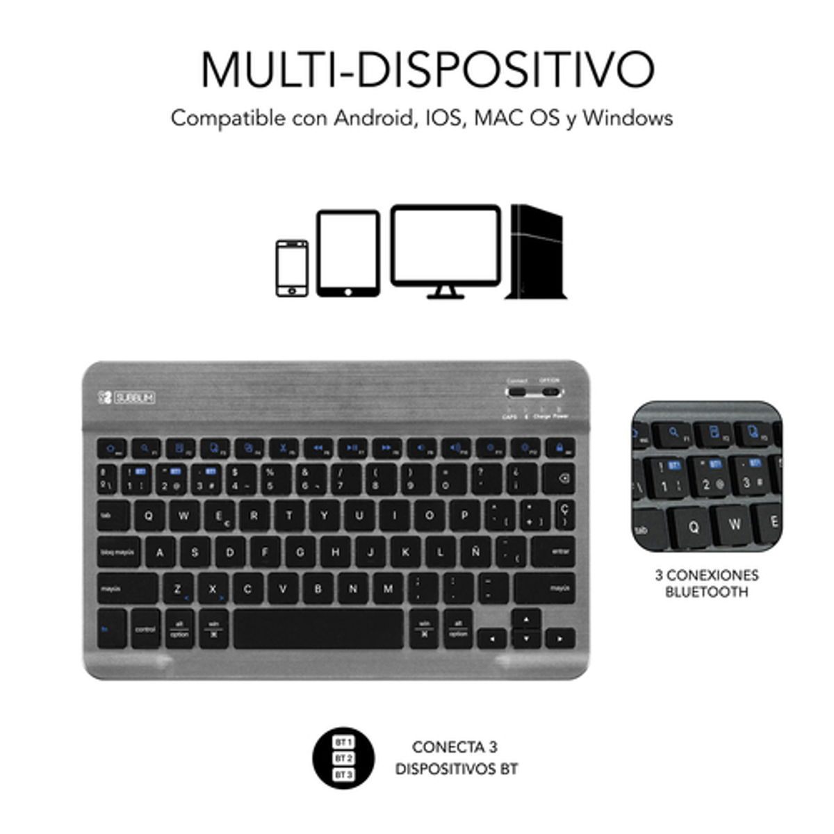 Funda con teclado Subblim SUBKT3-BTS060 Negro - vista 3