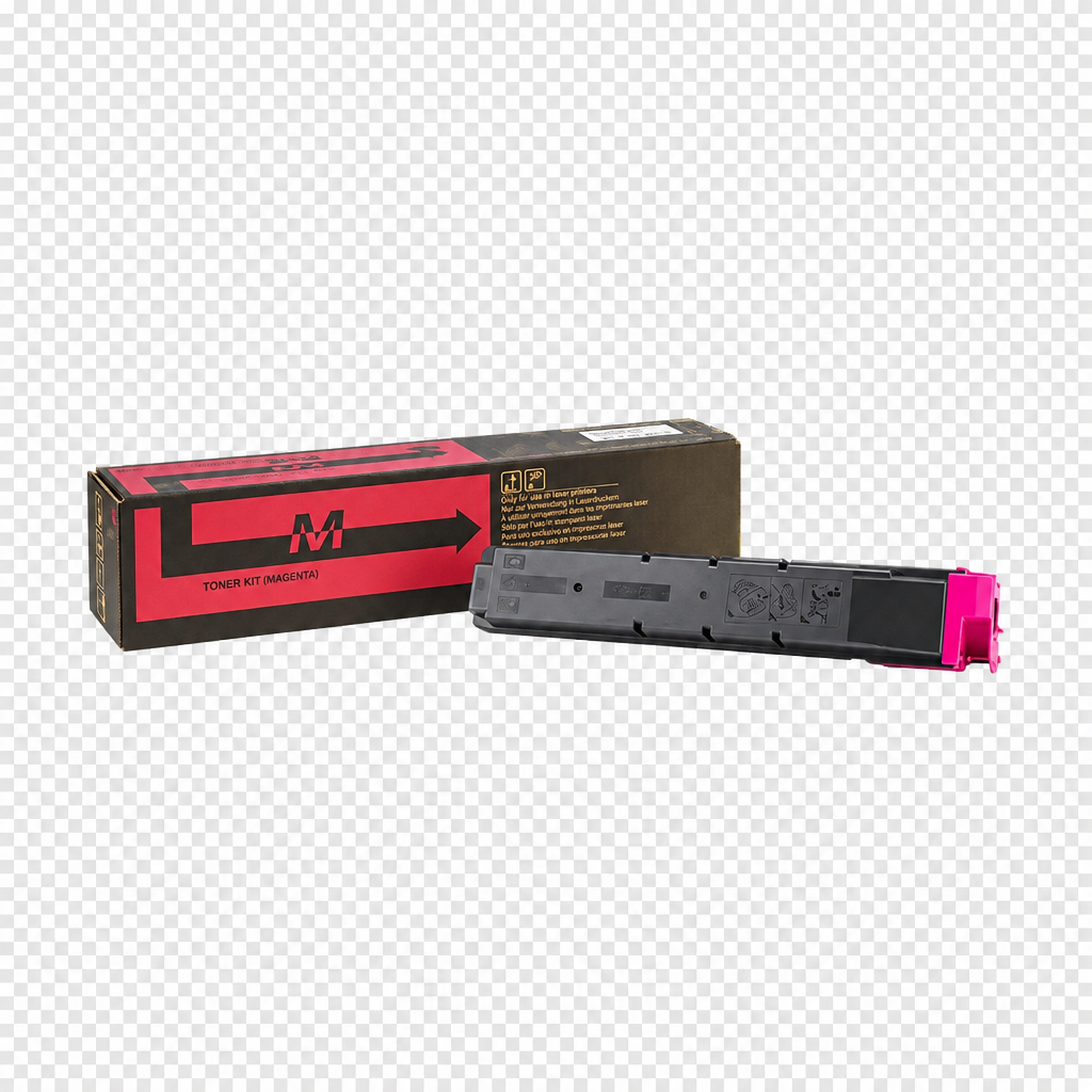 Tóner magenta original Kyocera TK8600M, referencia 1T02MNBNL0, con caja y cartucho.