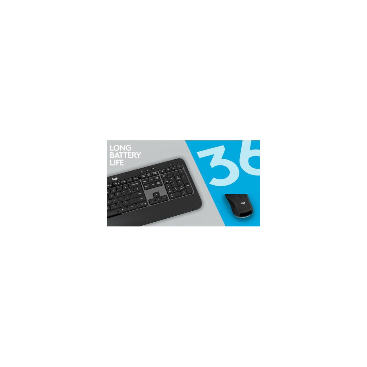 Kit teclado y ratón Logitech MK540 Advanced árabe gris oscuro, vista 7